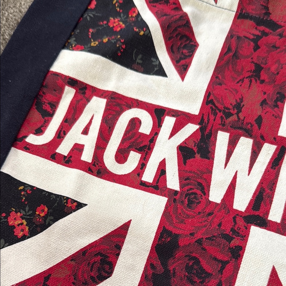 Jack Wills Blue and Red Union Jack Canvas Bag - Picture 2 of 6